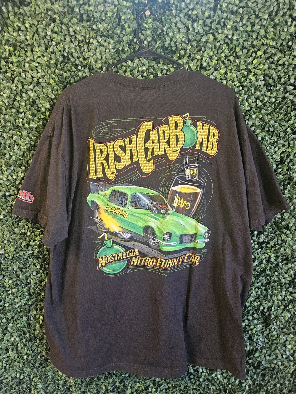 Mens 2XL Irish CarBomb Nitro Funny Car Racing Graphic Tshirt